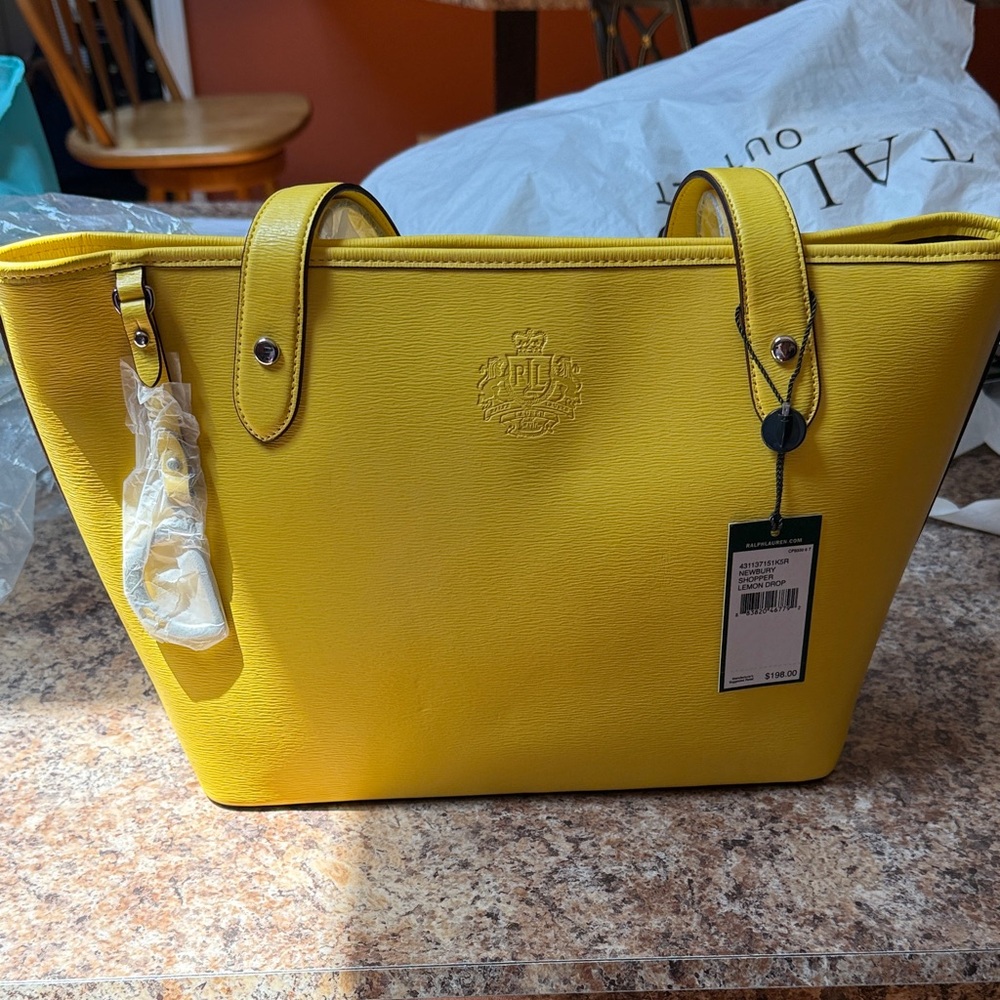 New Ralph Lauren Vibrant Yellow Tote purse